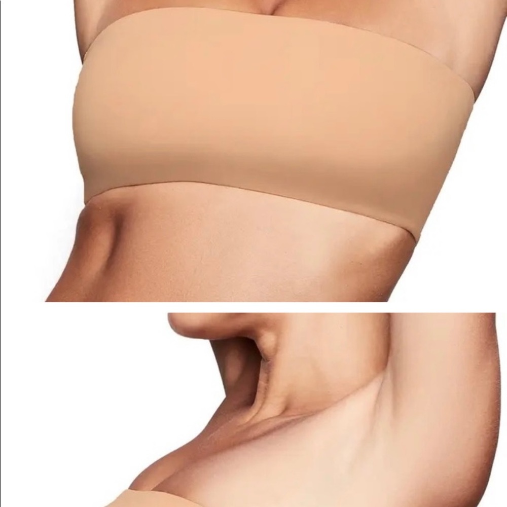 SKIMS Fits Everybody Bandeau Bralette size L color: Clay - Picture 2 of 5